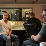 L to R, George, assistant eng. Mike Dwyer, Matt Fries