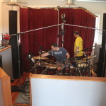 Keith and George setting up the drums!